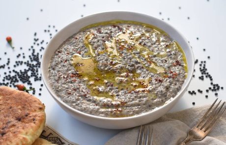 חומוס עדשים שחורות (טבעוני)